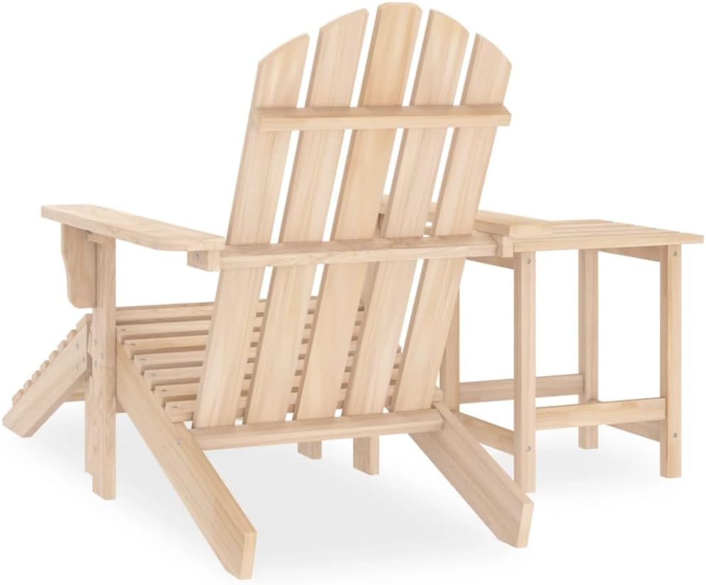vidaXL Patio Chair, Outdoor Chair for Deck Yard Backyard, Dining Chair with Ottoman and Table, Patio Furniture, Modern Style, Solid Fir Wood
