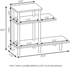 Pemberly Row 3-Tier Sofa Side Table, Engineered Wood, French Oak Gray/Black Finish, 31.5" W x 11.61" D x 25.63" H, Modern Style, Open Shelf Design, Sturdy Compact End Table for Living Room or Bedroom