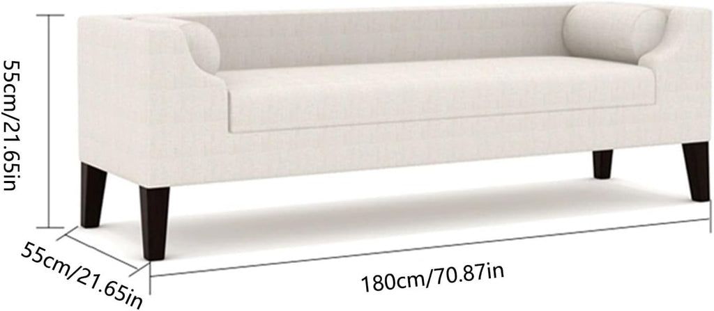 Modern End of Bed Bench for Bedroom,Upholstered Storage Ottoman with Arms Tufted Entryway with for Living Room Entryway(Beige)