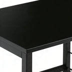MOOACE 3 Tier End Table with Wheel, Rolling Storage Shelf Side Table Nightstand for Bedroom Kitchen Living Room Office, Stable Metal Frame and Wood Top, Black
