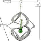 Red Carpet Studios The Original Helix Cosmix Wind Spinner Indoor/Outdoor 3-Dimensonal Garden Décor, 11-Inch, Chrome - Teardrop