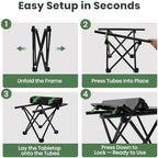 2 Pack Camping Table Foldable, Portable Folding Beach Table, Black-S | Ultralight, Metal, with Carry Bag, Small for Outdoor Travel & Picnic, BBQ, Cooking, Festival, Boat, Home Use