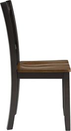 ROME + OAK X-Back Farmhouse Wooden Armless Dining Chairs in Black/Dark Brown, Set of 4 - Indoor Home Kitchen Seating Furniture