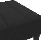 Modern Fabric Footstool Black, Cozy and Stable Footrest for Sofa or Recliner, Compact Size with Plywood Frame for Living Room