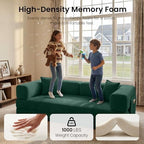 78.8" Convertible Futon Sofa Bed, Couch for Living Room | Corduroy Loveseat Sleeper Sofa, Modular Futon Couch with Storage Pocket, Pull Out Couch No Assembly | Forest Green