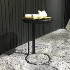 Telephone Table, Black Solid Wood Side Table,Living Room Sofa Side Table,Round Side Table/End Table/Night Stand/Coffee Table,Telephone Tables,Diameter 15.74 in(Black-15.74 * 21.25in