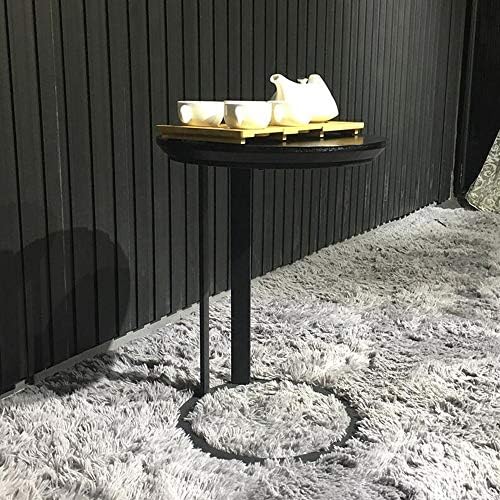 Telephone Table, Black Solid Wood Side Table,Living Room Sofa Side Table,Round Side Table/End Table/Night Stand/Coffee Table,Telephone Tables,Diameter 15.74 in(Black-15.74 * 21.25in