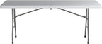 Office Star Resin Rectangle Center-Folding Portable Table for Picnics, Camping, and Tailgating, 6 Feet
