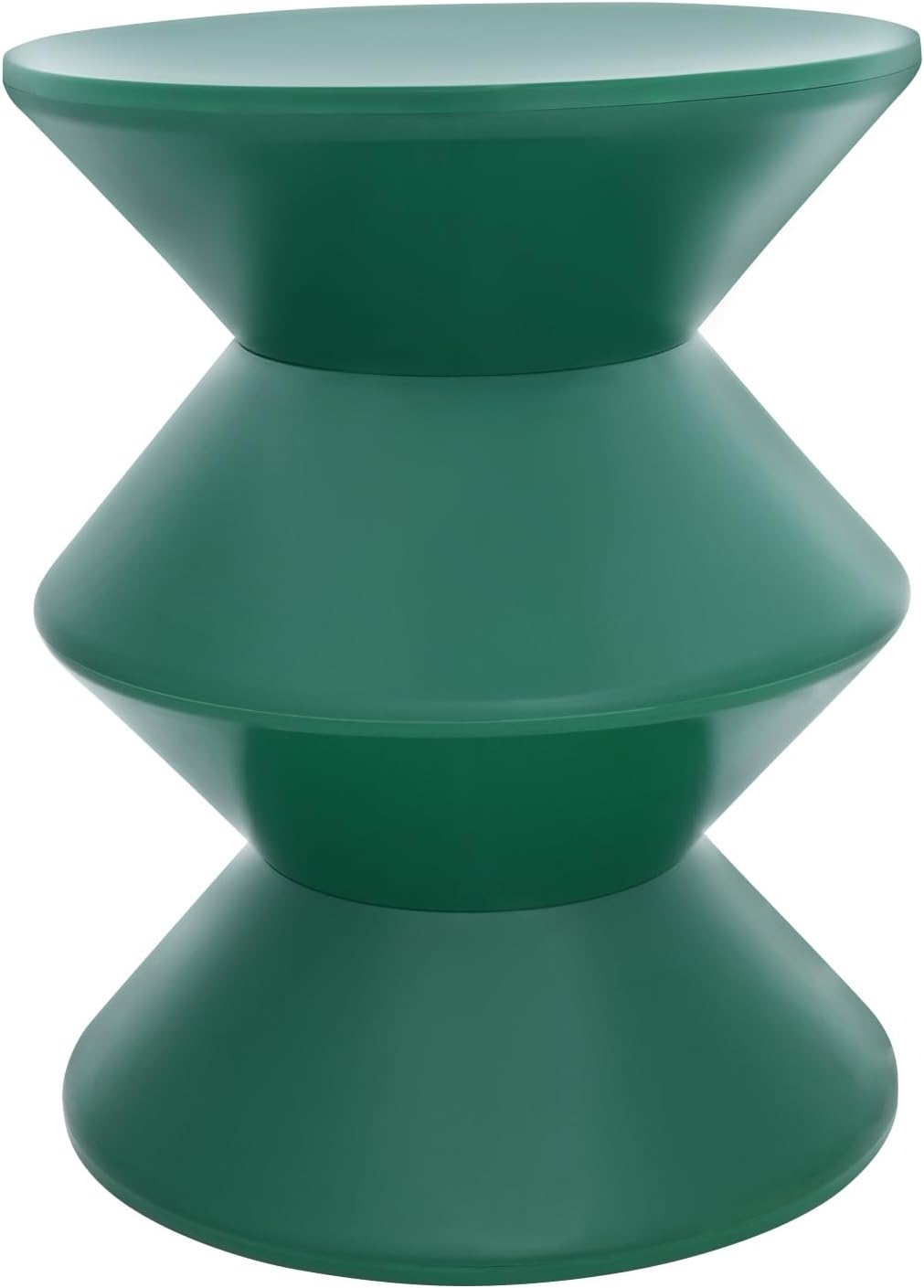 Plastic Side Table - Modern Round Multi-Layer End Table for Sofa, Bedroom & Apartment, Nightstand with Vintage Design (Green)