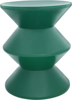 Plastic Side Table - Modern Round Multi-Layer End Table for Sofa, Bedroom & Apartment, Nightstand with Vintage Design (Green)