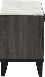 Two-Tone Finish Nightstand with 2 Drawers, Foil Grey,for Small Spaces