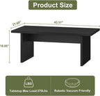 BON AUGURE Black Coffee Table, 43 Inch Modern Coffee Tables for Living Room, Wooden Center Table, Living Room Tables for Home, Office (Black Oak)