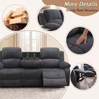 Leather Recliner Sofa Set for Living Room Furniture Sets,Dark Gray Reclining Couch Set for Living Room/Office/Theater Seating(3 Pieces Set)