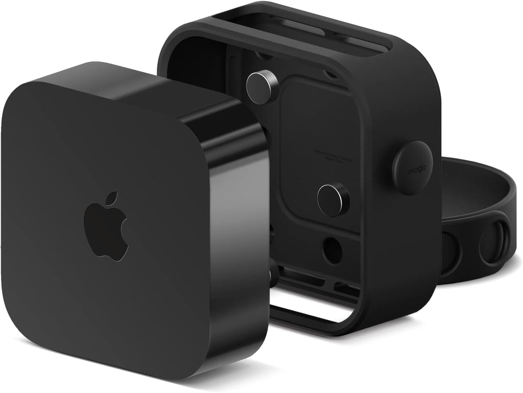 elago Apple TV Mount for Apple TV 4K 3rd Generation | 3 Mount Options (Magnet, Hang, Screw), Fit Size, Prevents overheating