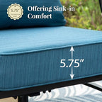 MIXPATIO, 2 Pack, Swivel Rocking Chairs, Metal, Peacock Blue | 31.5"D x 28.35"W x 35.03"H, 5.75" Thick Cushions, High Back, All Weather, 360° Swivel, E-Coated and Powder-Coated Frame