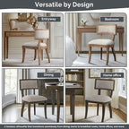 Madison Park Signature Solid Wood Upholstered Dining Chairs Set of 2, Modern Dining Chair with Open Split-Back Design, Curved Padded Backrest, for Dining Room, Living Room