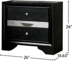 3 Drawers Nightstand with Pewter Round Knobs,for Small Spaces