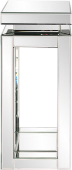 Howard Elliott Collection Small Silver Mirrored Pedestal Accent Table for Home Decoration, Mirrored Finish Design End Table for Bedroom, Entryway or for Any Room, 12 x 12 x 28 Inches