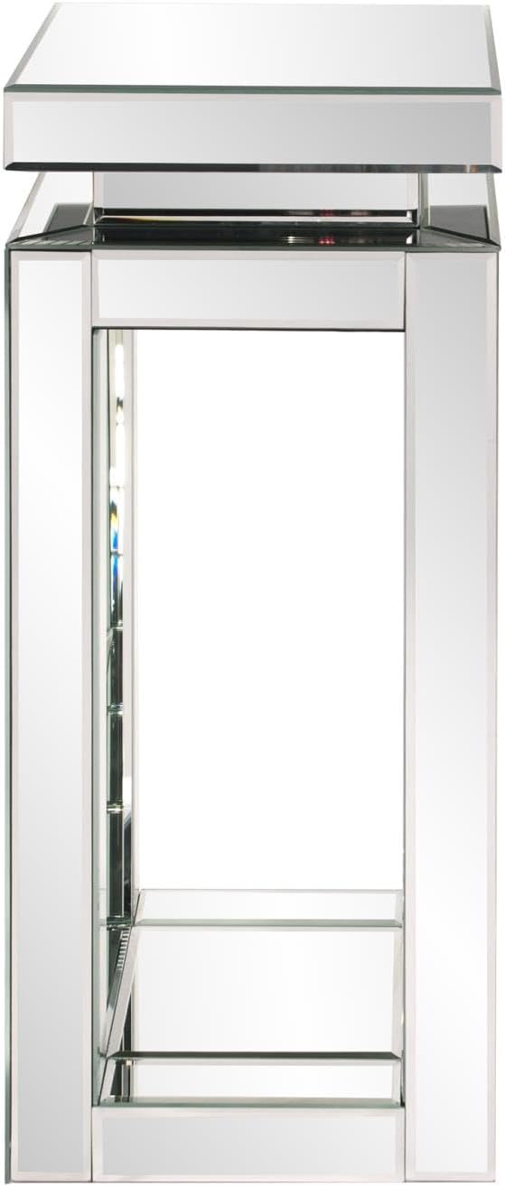Howard Elliott Collection Small Silver Mirrored Pedestal Accent Table for Home Decoration, Mirrored Finish Design End Table for Bedroom, Entryway or for Any Room, 12 x 12 x 28 Inches