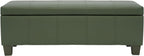 51 Inch Storage Ottoman, Storage Bench with Safety Hinge, Upholstered Synthetic Leather Ottoman Bench for Bedroom, Living Room, Entryway, Hallway, Foot Rest, Support 500lbs