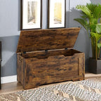 IDEALHOUSE Storage Chest, 39.4" Storage Bench Wooden Storage Trunk, Retro | Supports 350 lbs ＆ Safety Hinges, Lift-Top Entryway Bench, Shoe Bench for Entryway, Bedroom, Living Room, Modern Style