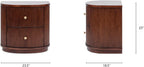 Jennifer Taylor Home Valentine 24" 2-Drawer Storage Side Table, Dark Walnut Beech Wood