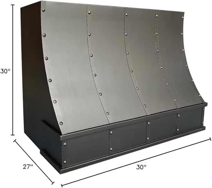 CT Copper Tailor Sloped Copper Vent Hood Island Mount,30'' W,30''H, 610 CFM Exhaust Fan,Stainless Steel Vent,LED Light,Dishwasher-Safe Baffle Filters,VH8TR1