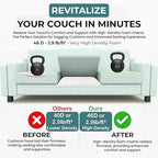 Sofa Couch Cushion Support for Sagging Sofas Cushions Repair Trapezoidal Furniture seat High Rebound, Firm Couch Support Under Cushion Sag Repair, White Set of 3