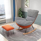 Rocking Chair with High Rest and Footstool, Reclining Glider Chair for Living Room Bedroom, 330lbs Capacity