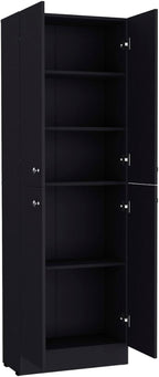 Pantry Cabinet Coahoma, Kitchen, Black