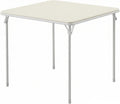 VECELO 34'' Folding Card Table Square with Soft Padded Tabletop, Portable for Dining Room, Parties, Games, Puzzles, Cream & Beige