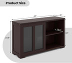 NAFORT Wooden Buffet Cabinet Sideboard with Sliding Doors, Kitchen Storage Console Table, Accent Coffee Bar with Adjustable Shelf for Living Room, Dining Room (Brown, 13" D x 42" W x 24.5" H)