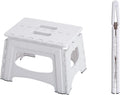 SHIMOYAMA Folding Step Stool 9IN Tall Step Stool for Adults, Collapsible Camping Stool for Indoor and Outdoor Use, Picnic, White