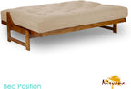 Nirvana Futons Arden Futon Set - Queen Size, Frame, 8" Mattress, Twill Khaki Cover
