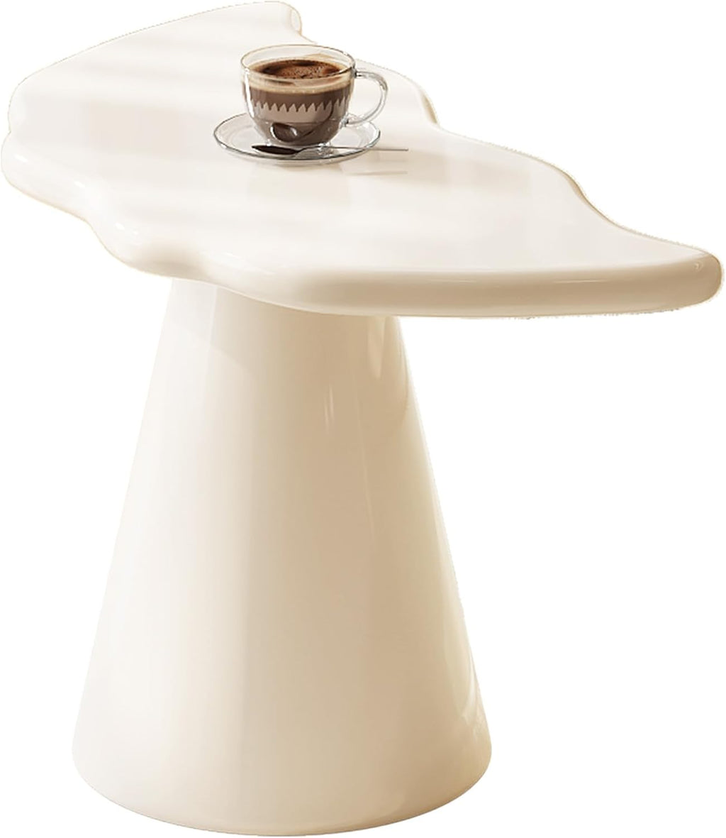 Miuuod Small Side Table,Cute Low Coffee Table, End-Table for Living Room,Sofa Side,Lovely Balcony Inside with Stable Support,Rounded Cornor Fish-Tail-Shape