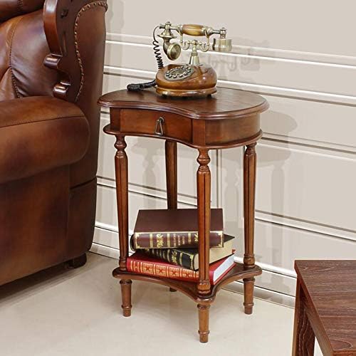 Telephone Table, American Carved Side Table,Shelves with Drawers,Telephone Living Room Side Table,European Style Retro Flower Pot Decoration Table