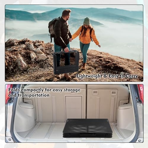 GREGIN Folding Camping Grill Table, Outdoor Metal Table. Foldable, Portable | Lightweight, Height Adjustable Camp Table with Mesh Desktop for Grilling, Cooking, BBQ, Griddle, Patio, Picnic-4 ft Black