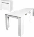 Henf Extendable Console Table with Extension Leaves, White Dining Room Table, 20''-118'' Expandable Dining Table for Living Room, Space Saving Extendable Dining Room Table for 2-12 Person