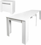 Henf Extendable Console Table with Extension Leaves, White Dining Room Table, 20''-118'' Expandable Dining Table for Living Room, Space Saving Extendable Dining Room Table for 2-12 Person