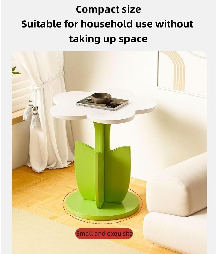 Flower Shape Side Table, Modern Bedside Table, Multifunctional Coffee Table, Cute Storage Table Suitable for Small Indoor Space(Pink)