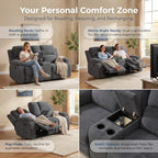 Leather Recliner Sofa Set for Living Room Furniture Sets,Dark Gray Reclining Couch Set for Living Room/Office/Theater Seating(3 Pieces Set)