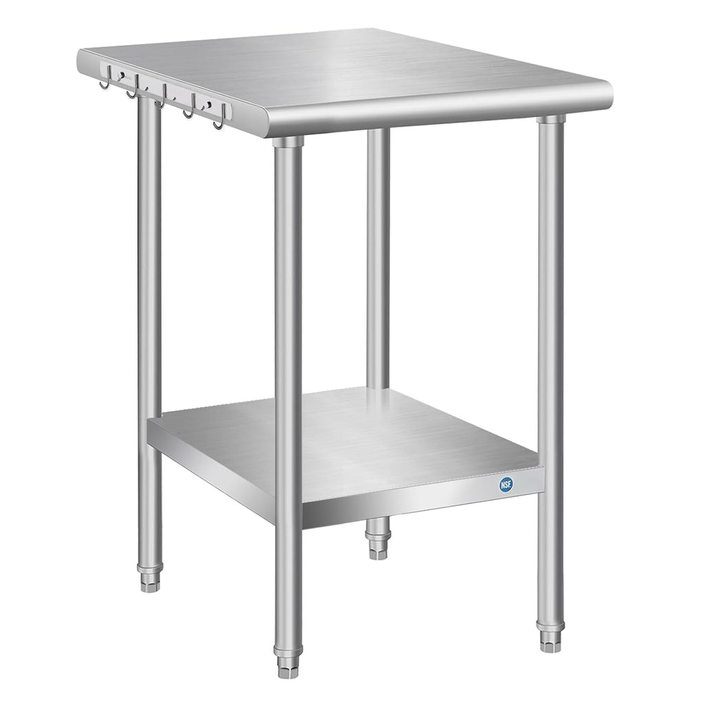 Stainless Steel Table for Prep & Work, Commercial Stainless Steel Prep Metal Table for Home Kitchen Restaurant Space Expansion (24 x 18 x 33 Inch)
