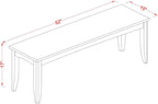 East West Furniture PFB-BLK-W Parfait Dining Room Bench with Solid Wood Seat, 52x15x17 Inch, Black & Cherry