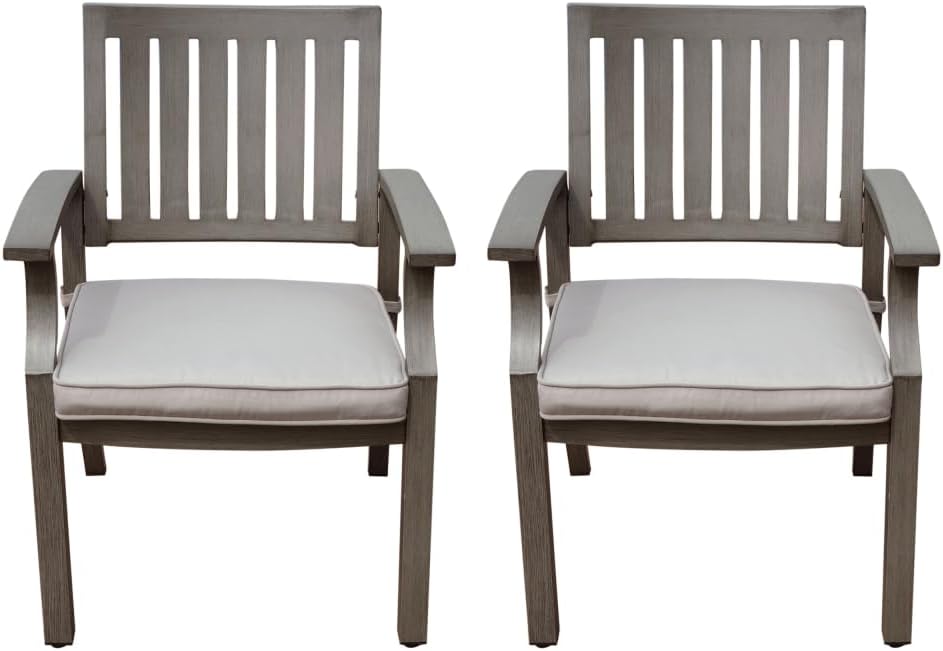 free-space Modern Courtyard Single Chair with seat Cushion, Rust-Proof Aluminum Balcony Casual Dining Chair
