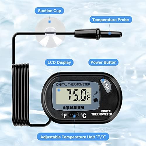 iPower 8 by 18-Inch 24W Reptile Heat Mat, LCD Digital Aquarium Thermometer, Under Tank Warmer Terrarium Heat Pad for Turtles Lizards Frogs and Other Small Animals, Multi Sizes