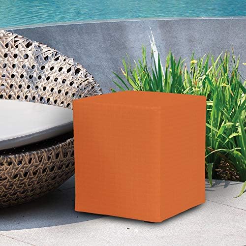 Howard Elliott Collection Universal Cube Ottoman with Cover, Multipurpose Padded Side Table, Footstool and Square Seating Ottoman for Living Room, Office or Bedroom, 18 x 18 x 20 Inch, Seascape Canyon