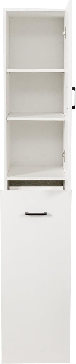 71" Spice Cabinet Pantry Cabinet for Kitchen, Tall Slim Storage Cart with Door & 3-Tier Shelf, Narrow Side of Fridge Next to Fridge Storage, Freestanding Narrow Pantry Cabinet for Small Spacem, White
