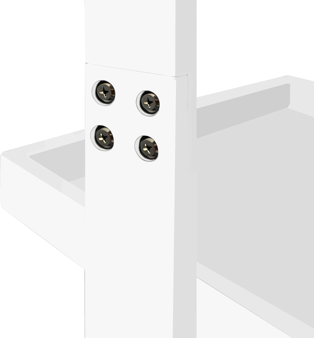 eHemco Modern 5 Tier Wall-Leaning Ladder Bookshelf Organizer, Storage Rack, 70 Inches, White