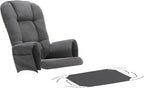 5Pcs Glider Rocker Cushions Set Velvet Glider Rocker Replacement Cushions with Side Storage Pockets, Washable Non Slip (Dark Gray)