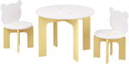 3-Piece Table & Chair Set, Cute Bear-Back Chairs | Ages 3-8 Boys & Girls | Solid Wood Legs | Safe Rounded Corners | Playroom,Daycare, Classroom,Home Activity